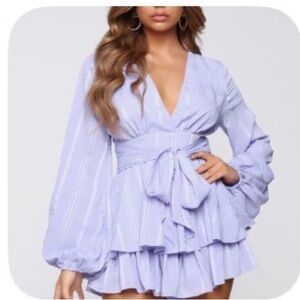 Fashion Nova Light Purple Ruffled Jumpsuit